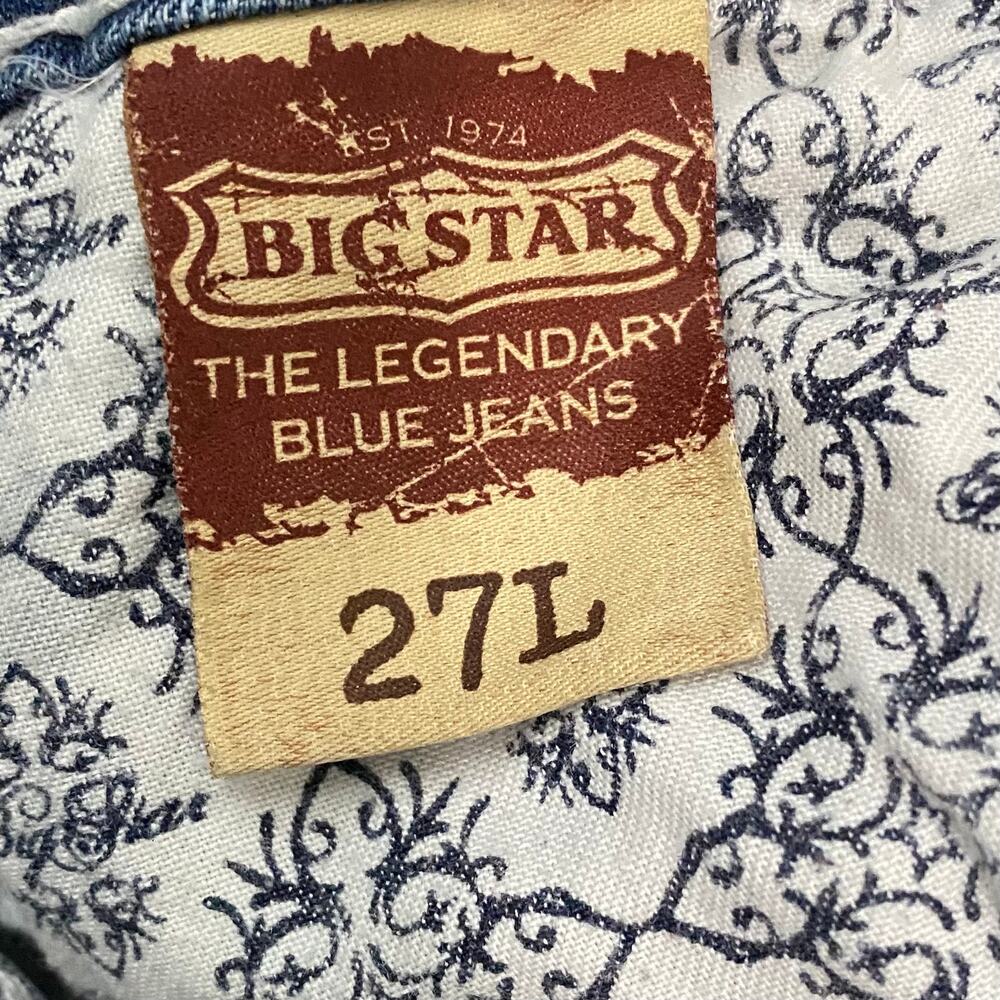 Big Star Sweet Bootcut Jeans Womens 27L Low Rise Embroidered Pocket Y2K - Picture 4 of 13